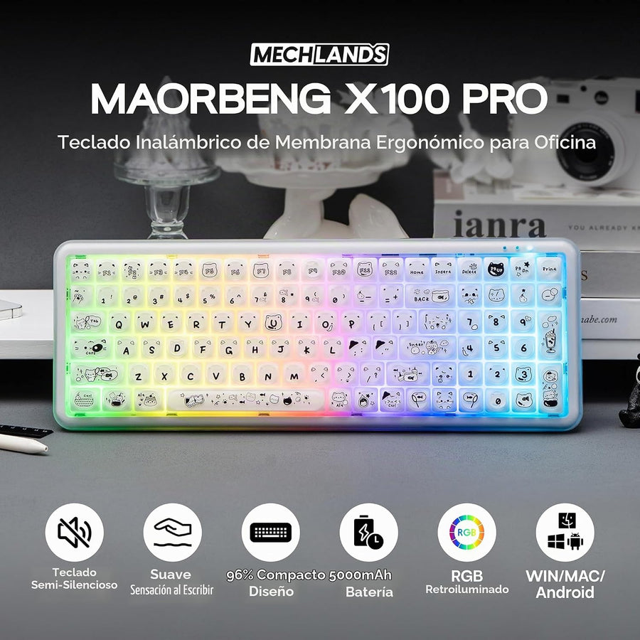 MechLands X Maorbeng X100 PRO - Teclado de membrana para juegos con...