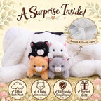 gnomantic Animales de peluche de gato con bebés en el interior