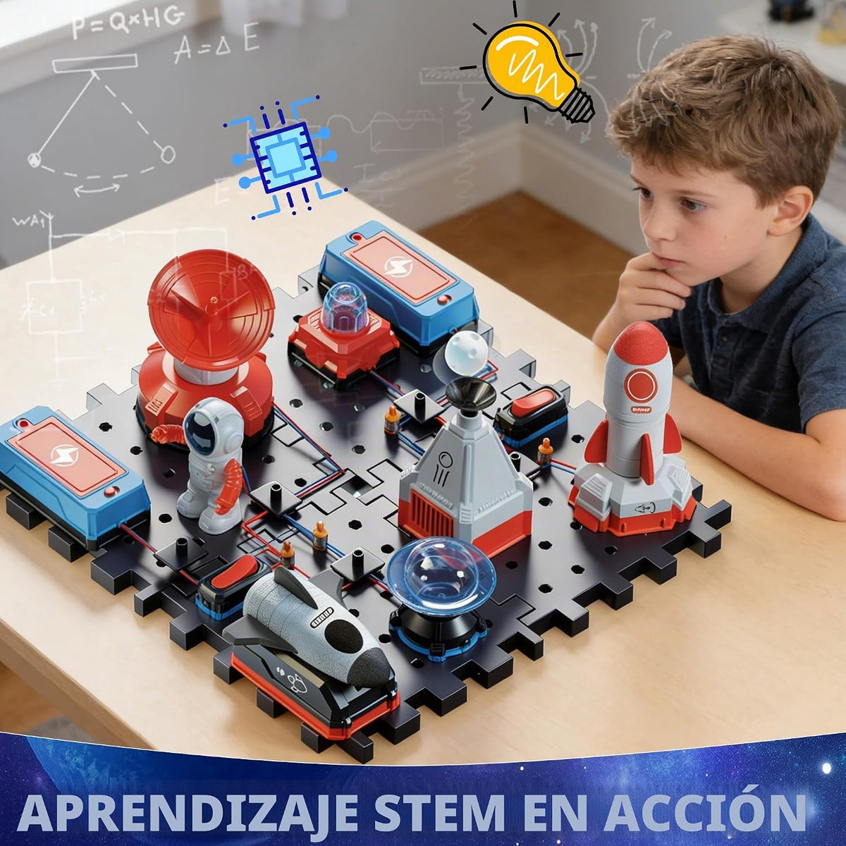 Kit de circuito STEM para niños a partir de 6 años, juego de 35 piezas electrónicas con más de 200 proyectos, juguete de ciencia de placa de circuito eléctrico, regalo educativo de ingeniería para