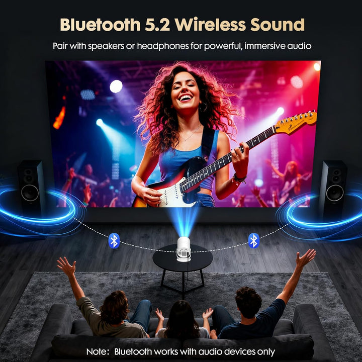 WISHOLY Mini Proyector con Android 12 [Aplicación Integrada y Enfoq...
