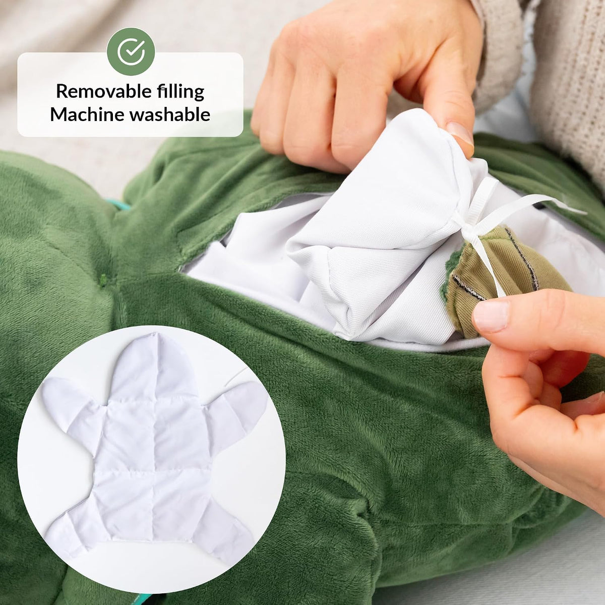 ODOXIA - Animal de peluche con peso para niños, 5.1 lbs, calmante y reconfortante, dinosaurio de felpa con peso, incluye bolsa de transporte, peluche sensorial de animales