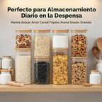 Contenedores herméticos de vidrio con tapas, paquete de 9 recipientes de almacenamiento de despensa y pasta, 25/37/51/78 onzas, juego de recipientes cuadrados de cocina para harina, azúcar