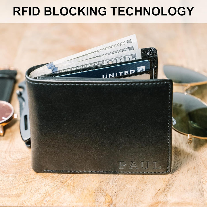 STAY FINE Carteras para hombres con bloqueo RFID | Billetera plegab...