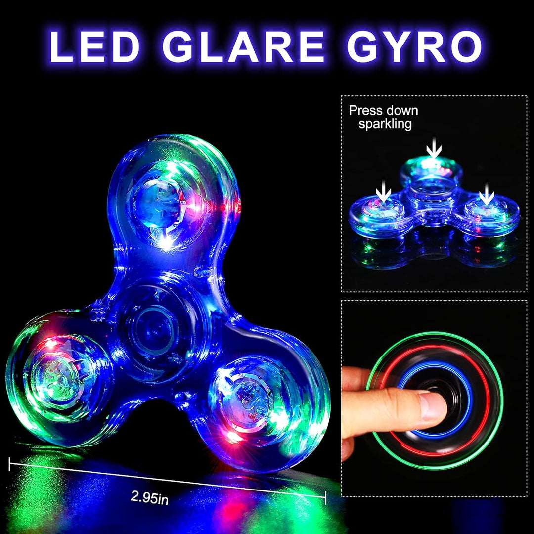 SCIONE Paquete de 5 juguetes giratorios con luz LED