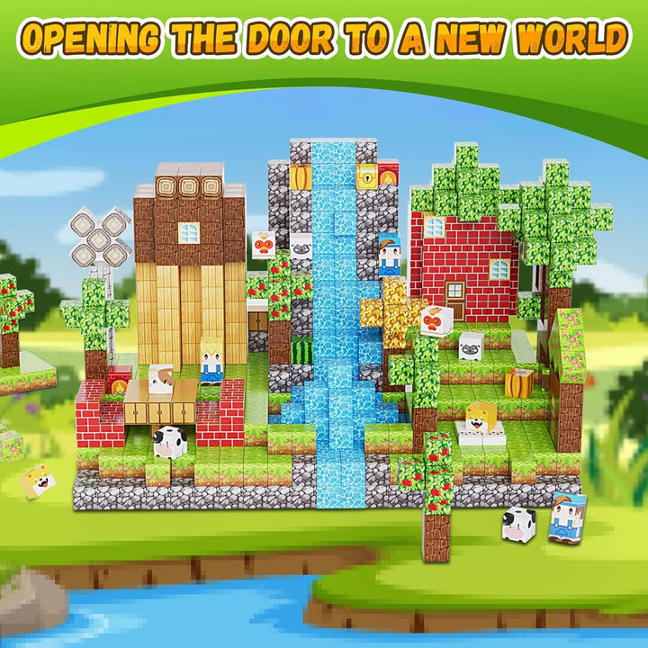 Fitrobust Juego de 200 bloques de construcción magnéticos, azulejos...