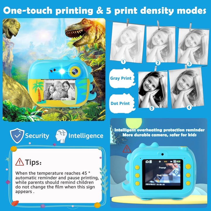 Cámara de impresión instantánea para niños, juguetes de cámara digi...