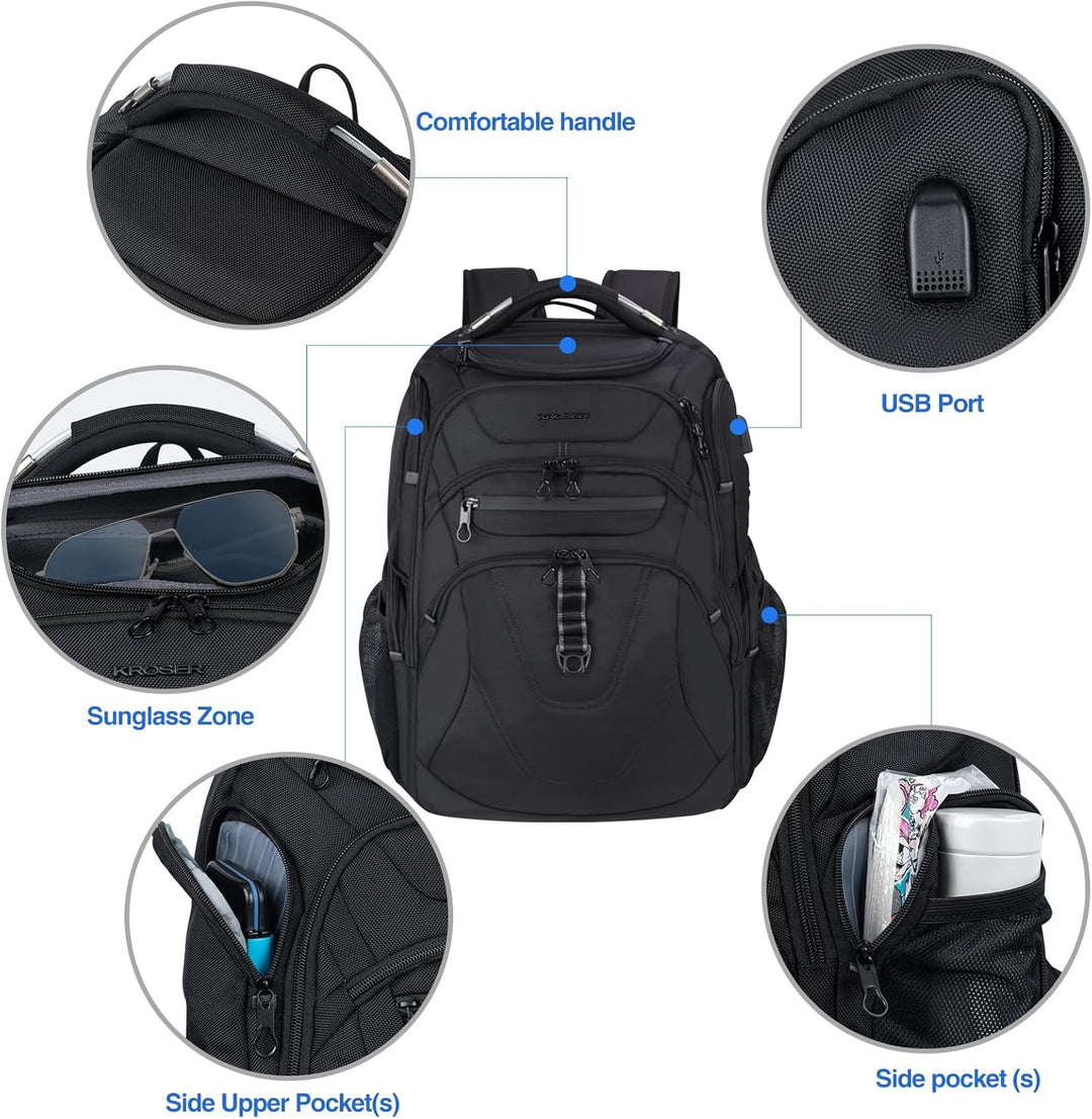 KROSER Mochila para Laptop de Viaje Amigable Mochila Hidrófuga Moch...