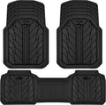 CAR PASS Tapetes de goma pesada para automóvil, tapetes impermeables profundos para automóvil para todo clima, tapetes universales recortables para automóvil SUV camión furgoneta, forros de piso