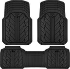 CAR PASS Tapetes de goma pesada para automóvil, tapetes impermeables profundos para automóvil para todo clima, tapetes universales recortables para automóvil SUV camión furgoneta, forros de piso