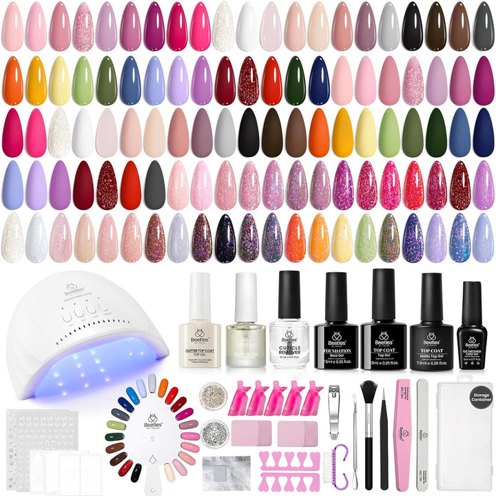 Beetles - Kit de esmalte de uñas de gel con luz UV \u2013 Kit de uñ...