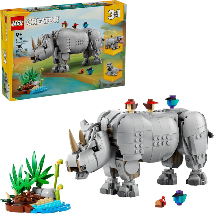 LEGO Creator 3 en 1 Wild Animals Majestic Rinoceronte con
