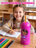 AFMAT Sacapuntas eléctrico PSX5 para aula, sacapuntas automático para niños y lápices de colores, jumbo de 0.276-0.5 in, 3 ajustes de nitidez, sacapuntas robot inalámbrico recargable para profesores