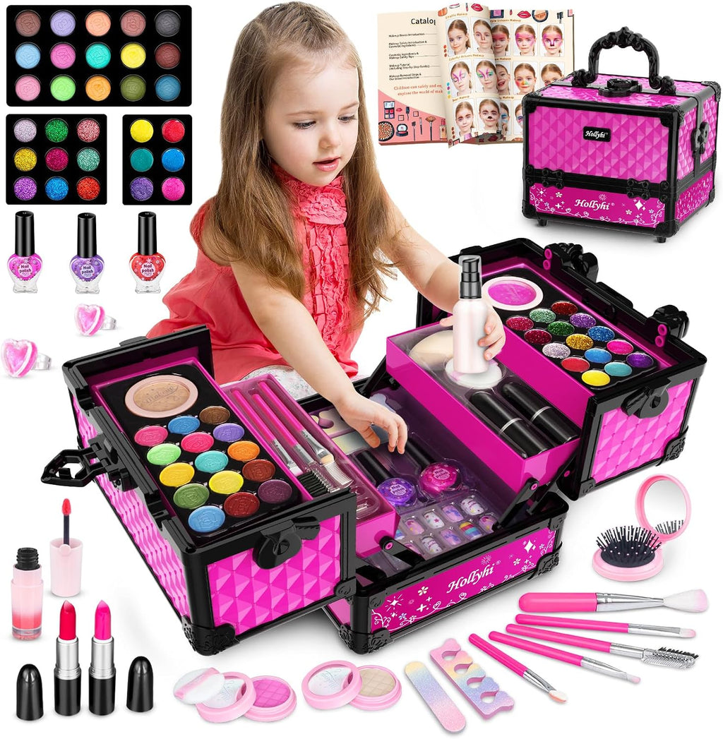 Kit de 59 juguetes de maquillaje para niñas, no tóxico, juego de simulación