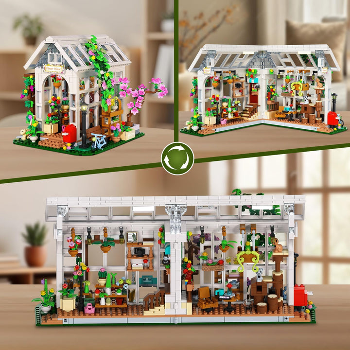 HOGOKIDS Juego de construcción de casa de flores con luz