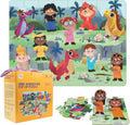 Rompecabezas de dinosaurios para niños de 3 a 6 años, 40 piezas + 10 elementos emergentes, habilidades motoras finas educativas preescolares. Rompecabezas de piso prehistórico Crazy Little Books para
