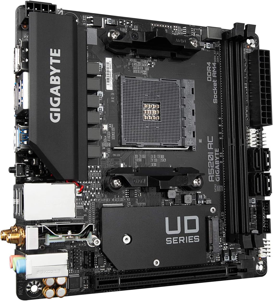 Gigabyte A520I AC (placa base AMD Ryzen AM4\/Mini-ITX\/PWM digital...