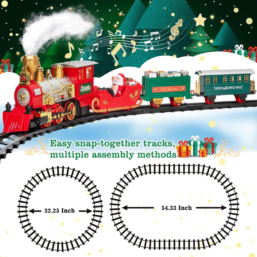 BainGesk Juego de tren de Navidad con vapor luz y sonidos