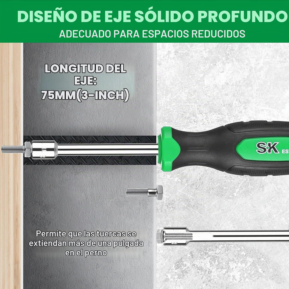 SK Juego de destornilladores de tuercas métricas de 7 piezas, 0.197-0.433