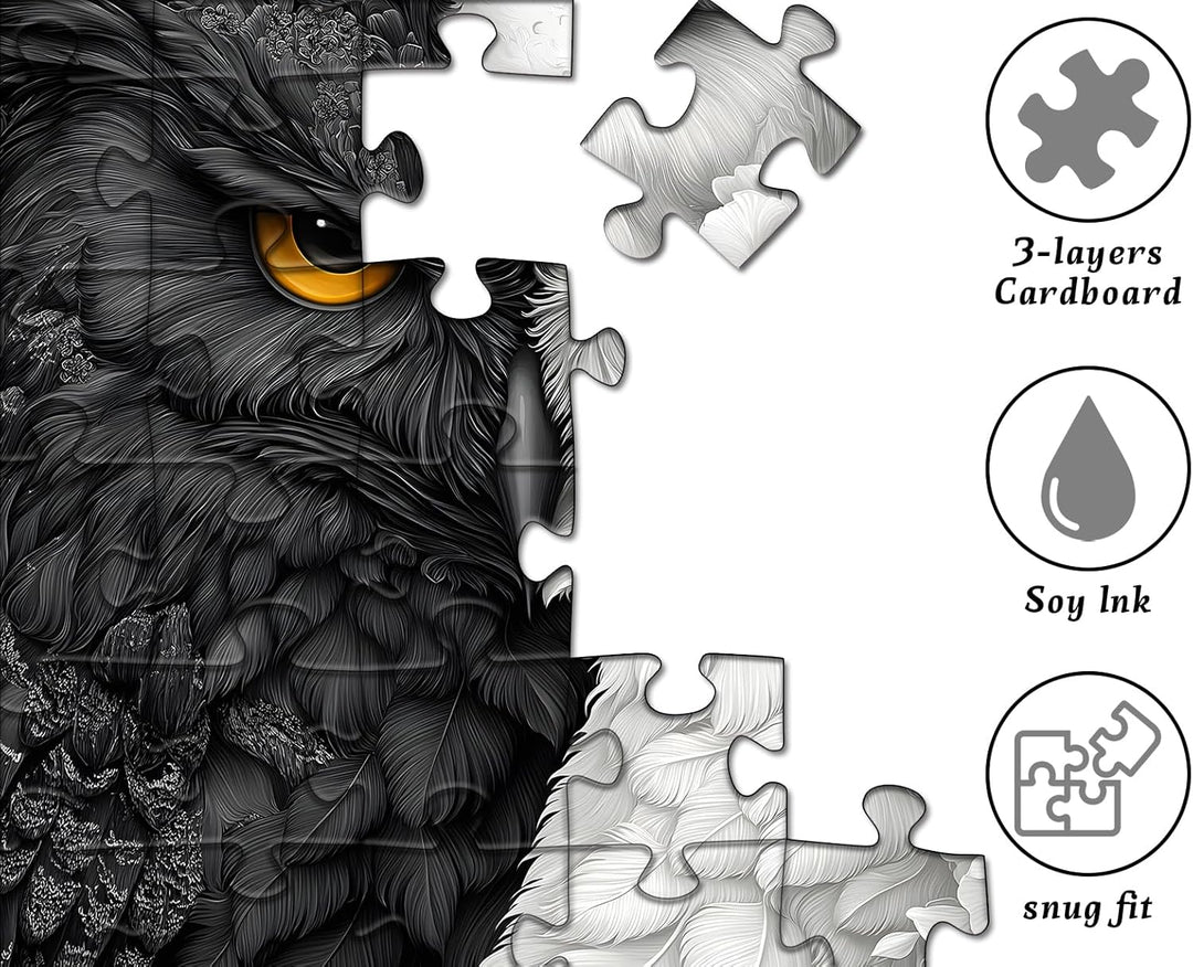 Yin Yang - Rompecabezas de búho para adultos de 1000