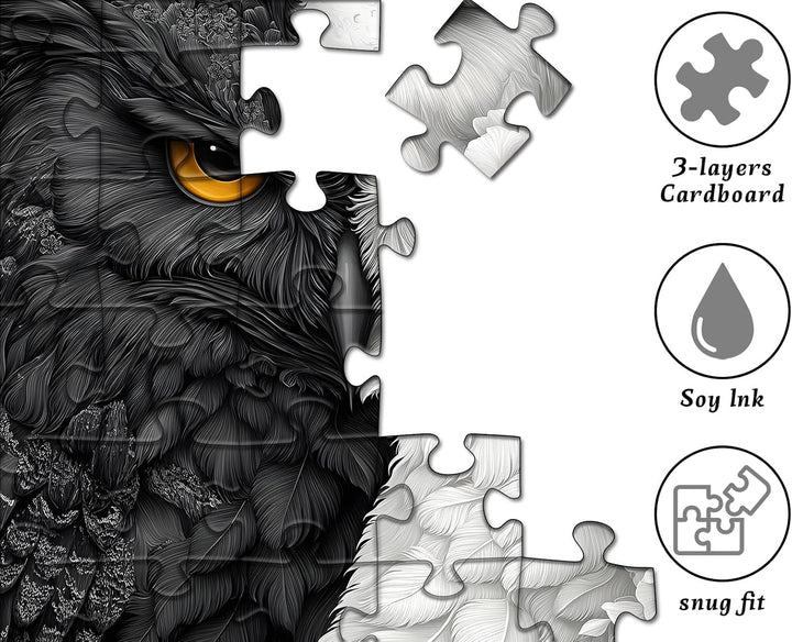 Yin Yang - Rompecabezas de búho para adultos de 1000