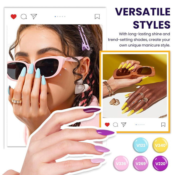 VANREESA Kit de esmalte de uñas de gel con luz UV, 53 piezas, juego...