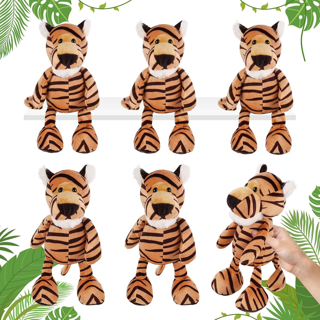 6 piezas de animales de peluche de safari a granel león, elefante,...