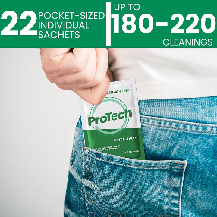 Protech - Limpiador de dentaduras postizas (180 días) para retenedo...