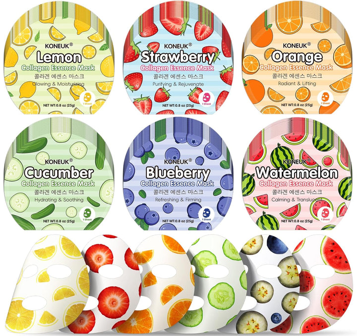 Paquete de 114 mascarillas faciales de frutas coloridas para el cui...