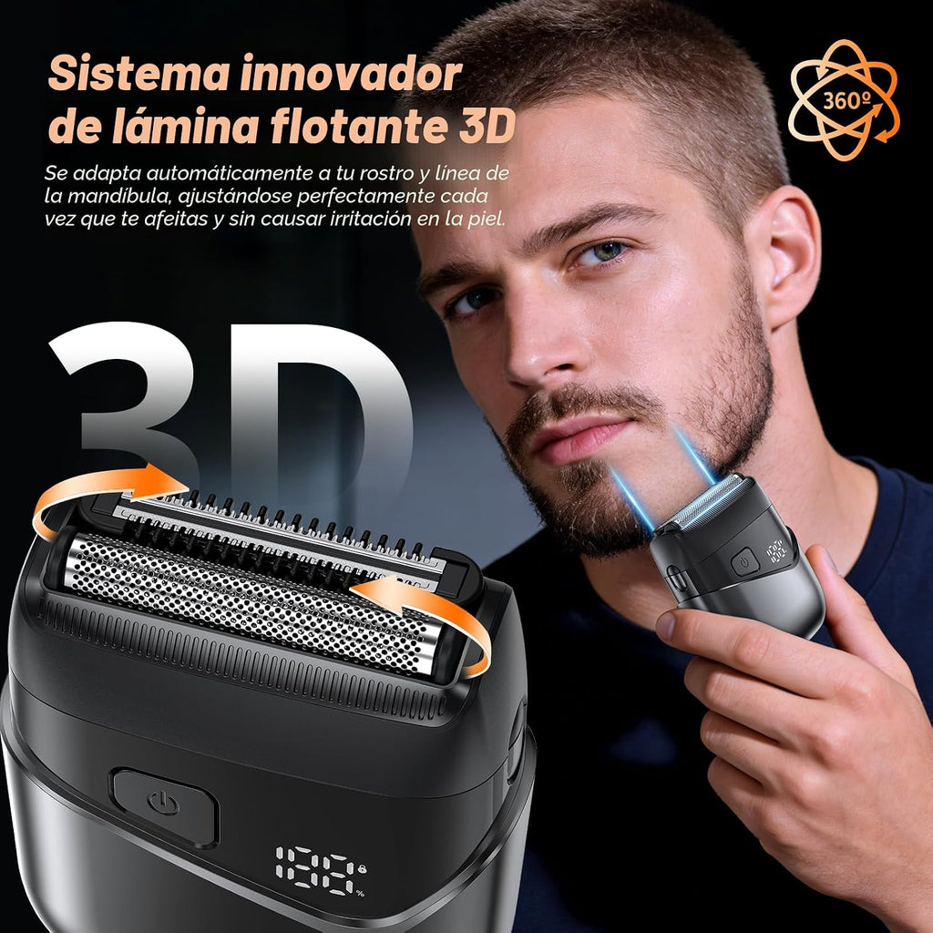 Afeitadoras eléctricas para hombres, cabezales flotantes 3D y