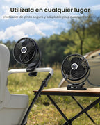 Koonie Ventilador portátil con clip de 10000 mAh con linterna LED y...