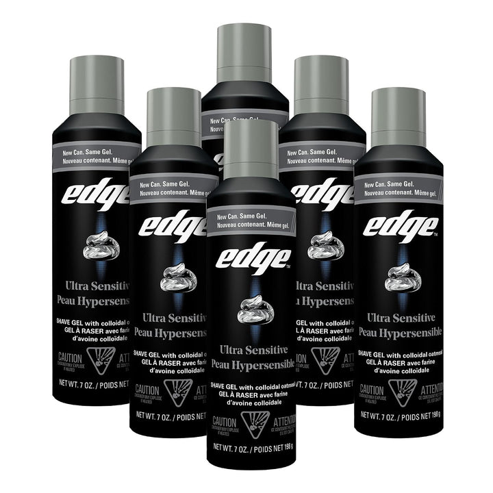 Edge Gel de afeitado para hombres, ultra sensible con avena coloida...