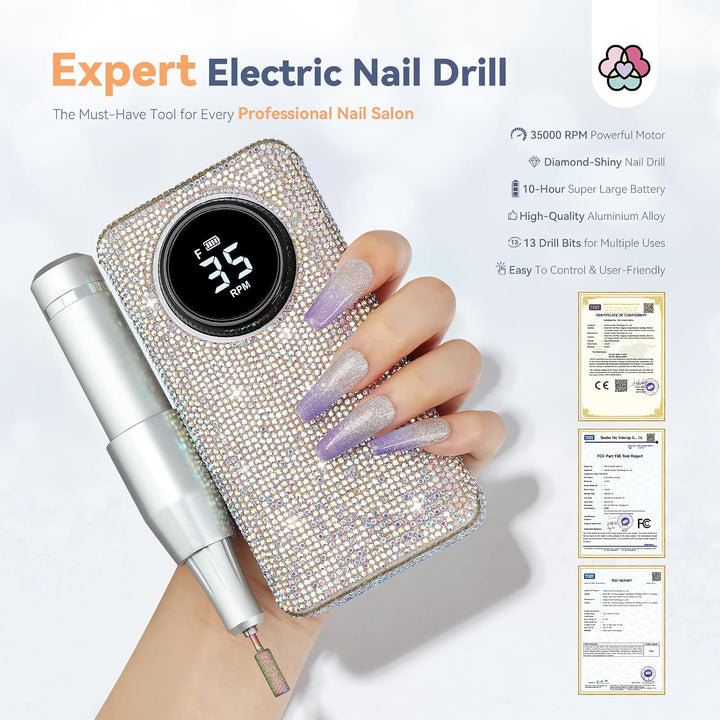 SAVILAND - Kit profesional de taladro de uñas: taladro de uñas eléc...