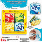 Libros flotantes de baño para bebés para bebés. Juguetes de baño de aprendizaje para niños. Juguetes de baño impermeables para niños pequeños. Juguetes educativos de baño para niños. (juego de 4: libros de baño de reconocimiento de colores)