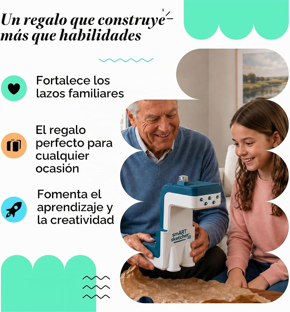 Flycatcher smART Sketcher - Proyector de dibujo AI para niños y