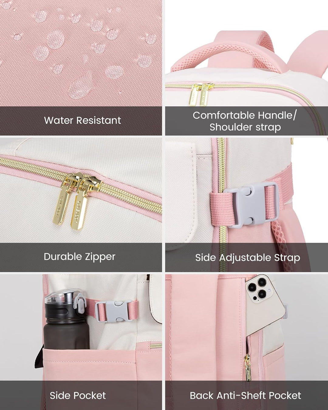 LOVEVOOK - Mochila de mano, mochila de viaje de 40L para mujer con...