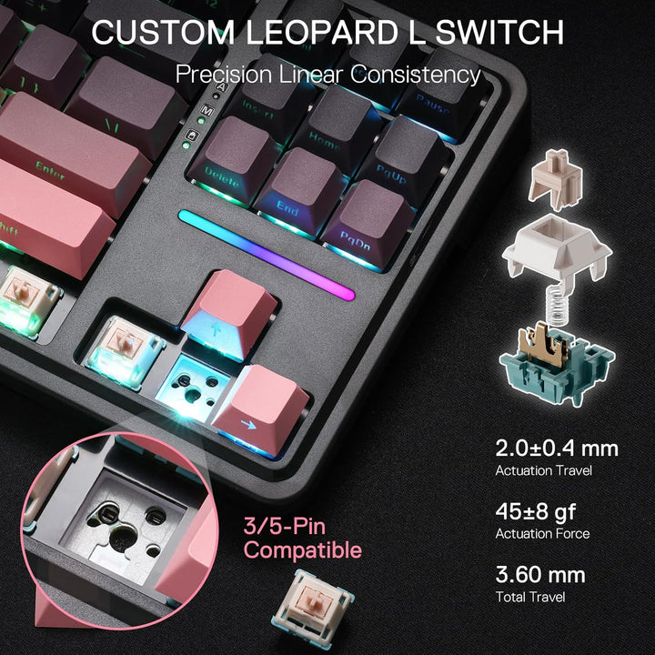 Redragon K728 PRO 80% Teclado Gaming Inalámbrico con Junta Tórica,...
