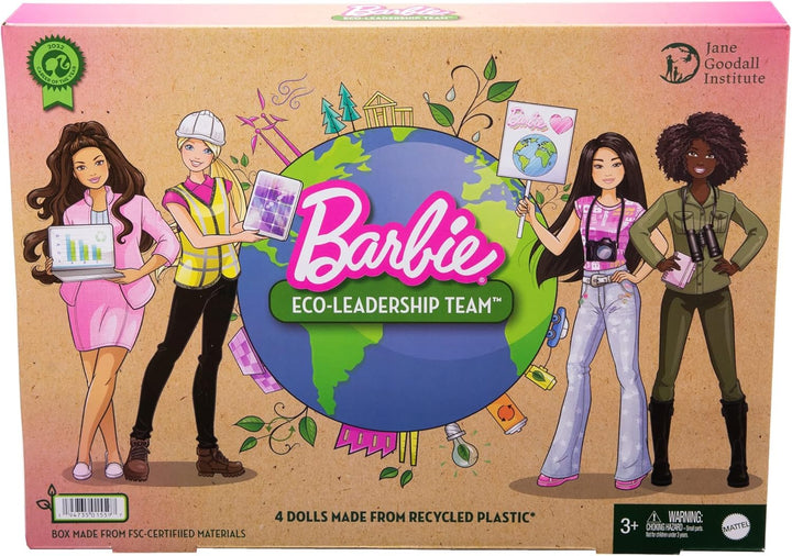 Barbie Eco-Leadership Team 4 - Juego de muñecas de plástico recicla...