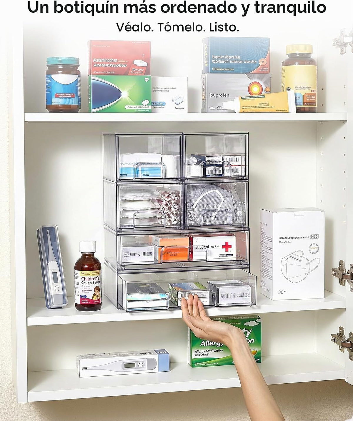 Vtopmart Stackable Storage Drawers Set de 6, Plastic Organizer Bins
