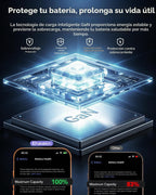 Estación de carga 8 en 1 para múltiples dispositivos, cable retráctil de 65