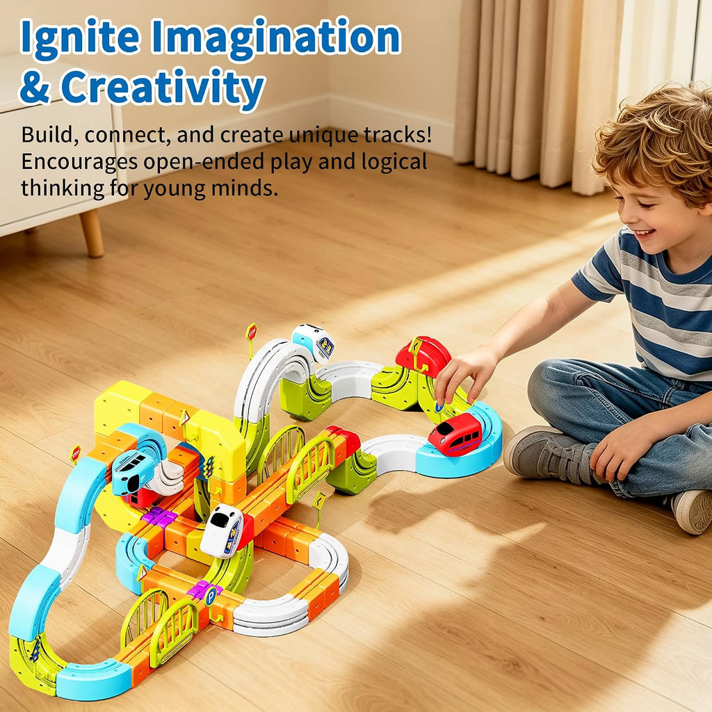 Juego de tren eléctrico 208PCS de lujo 3D STEM Track Toy