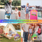6 Colors Large Toy Storage Bags Reusable Clear Toy Organizer con Labels