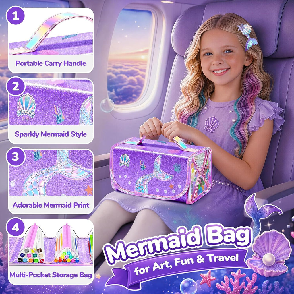 DreamyCandy 70 Pcs Washable Markers Set para Kids 4-8, Mermaid Art Set Gifts