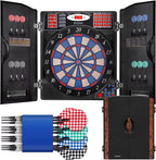 WIN.MAX Electronic Dart Board Cabinet Set para Adults, negro
