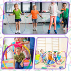 Silipull El juego de 8 piezas de aro de juguete y cuerda de saltar para niños incluye 4 cuerdas de saltar y 4 aros desmontables de tamaño de peso para gimnasia, equipo de regalo de ejercicio