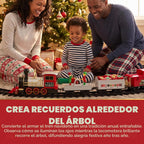 FAO Schwarz Juego de tren navideño motorizado de 30 piezas con pista de 18