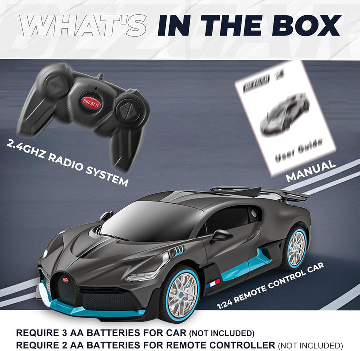 BEZGAR Auto de control remoto Bugatti para niños - 1:24 Autos RC Bu...