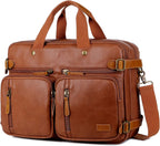 Maletín de cuero vegano para hombre, mochila híbrida de 17 pulgadas, bolsa de mensajero de negocios HB-22
