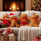 Poen - 4 almohadas de peluche de 10 pulgadas con diseño de hombre de