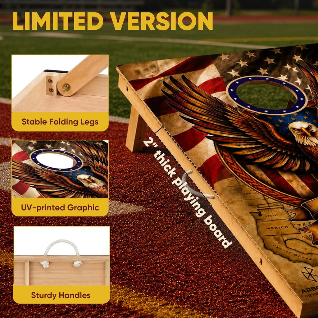 Conjunto de Tableros de Cornhole con Bolsas, Tamaño Regulado de 4x2 ft Tableros de Madera