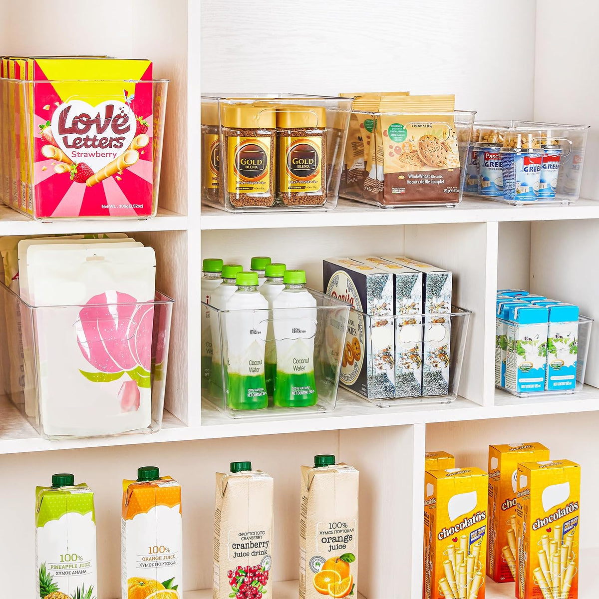 YIHONG Paquete de 6 cubos de almacenamiento transparentes, organizadores de